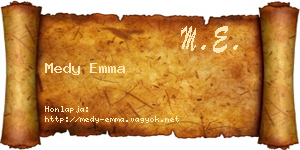 Medy Emma névjegykártya